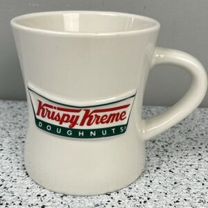 Krispy Kreme Doughnuts Coffee Mug 3D Raised Logo White Ceramic